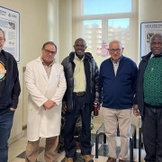 Hno. Miguel Ángel Varona, Hno. Mariano Bernabé, George Tamba Sesay, Hno. Adriano Yugueros y Blasius Tem Kum – copia – copia prior-liberia-san-juan-de-dios
